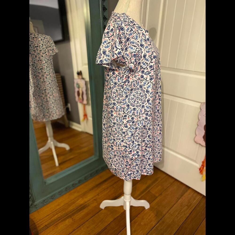 Vineyard Vines Floral‎ Pattern Linen Blend Short Sleeve Dress - Picture 2 of 5